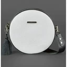 Кругла жіноча шкіряна сумочка Tablet чорно-біла