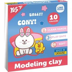 Пластилін Yes Line Friends 10 кольорів 200 г (540664)