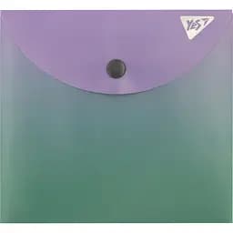 Папка-конверт Yes B6 Fusion на кнопці фіолетово-зелена (492301)