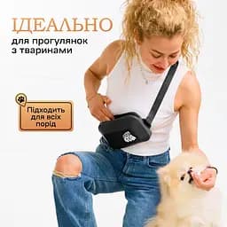 Силіконова сумка для ласощів та пакетів для собак Пухнасте Щастя для прогулянок та дресури, чорна - мініатюра 3