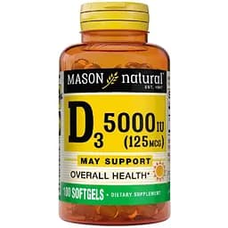 Витамин D3 Mason Natural 125 мкг 100 капсул