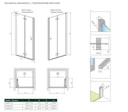 Душові двері Radaway Nes DWB 90 см 10029090-01-01R - мініатюра 2