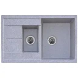 Кухонна мийка Platinum 7850W Kessan гранітна глянцева з кріпленням 78x50 см сірий металік (000024997)