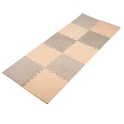 Коврик-пазл Supretto плюшевый 10 элементов бежево-серый (84220003)