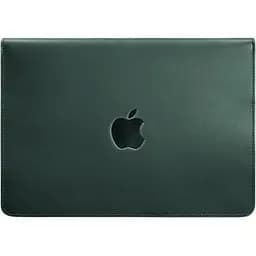 Шкіряний чохол-конверт BlankNote на магнітах для MacBook 14 Зелений Crazy Horse