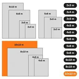 Тент тарпауліновий Polax 10 x 10 м, 80 гр/м2, з вушками, двостороння ламінація (70-116) - мініатюра 8