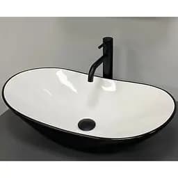 Умивальник VBI Turin black white накладний VBI-011513, Чорний матовий