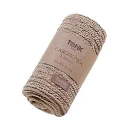 Наволочка в'язана Tonk Line шахматка вовняна бежева 40x40 см (193270)