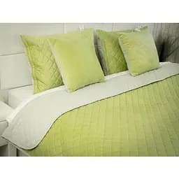 Покривало Руно 180х220 см велюр оливкове (340.55_Olive Green ромб) - мініатюра 5