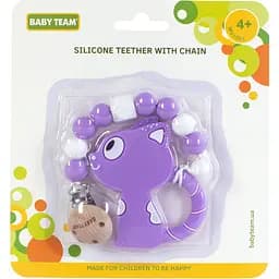 Прорізувач силіконовий Baby Team з ланцюжком (4055_котик) - мініатюра 2