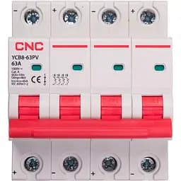 Миниатюрный выключатель постоянного тока CNC YCB8-63PV 4P C63 DC1000 6ka