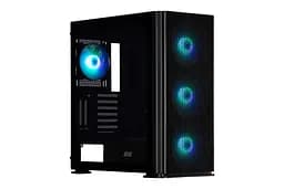 2E Gaming Корпус Vertex GI01B без БЖ 2xUSB3.0, 1xUSBType-C, 3x140мм ARGB, 1x120мм ARGB, VGA 380мм, LCS ready, контролер з пультом, TG Side Panel, EATX, чорний