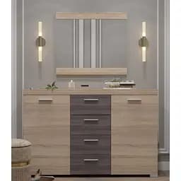 Великий комод Еверест К-7 Британія (ролики)/Дзеркало Британія сонома/трюфель (EVR-2652)