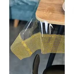 Скатертина силіконова із золотою перлинною стрічкою 260х190 см