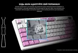 Клавиатура игровая механическая MSI FORGE GK-600 W TKL Wireless, EN/UKR/RU, RGB VIOLET - мініатюра 7
