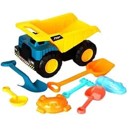 Пісочний набір YF 3643 із самоскидом, лопатками, формочками та інструментами для гри з піском