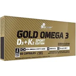 Жирні кислоти Olimp Gold Omega 3 D3 + K2 Sport Edition 60 капсул