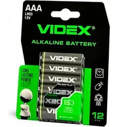 Батарейка Videx LR03 (AAA) box 12 шт (12/72/720) (1901)