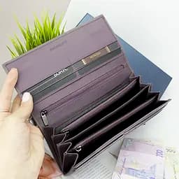 Гаманець жіночий шкіряний Fuerdanni 1180 бузковий на магнітах - мініатюра 7