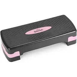 Степь-платформа Queenfit 2-х уровневая черно-розовая