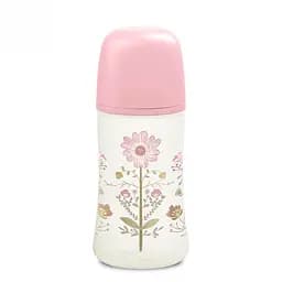 Пляшечка для годування Suavinex Gold Edition, фізіологічна соска, середній потік, 270 мл, рожева (307871)