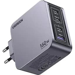 Зарядний пристрій 4xUSB 160W (3xUSB-C + USB-A) GaN + Type-C cable 100W сірий X763 Nexode Pro Ugreen - мініатюра 2