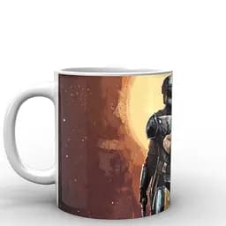 Кухоль GeekLand Зоряні війни Мандалорець Мандалорець та Йода Star Wars The Mandalorian TM.04.04 330 мл білий