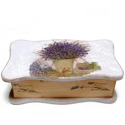 Шкатулка Лаванда с фигурной крышкой