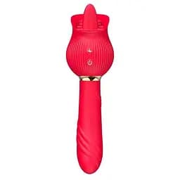 Двосторонній вібратор для жінок з силікону 24 режими вібрації 11 см червоний