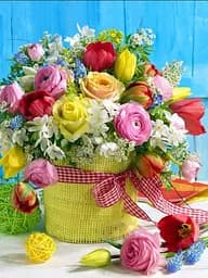 Набор для творчества алмазная картина Приветственный букет Strateg HEG86087, 30x40 см