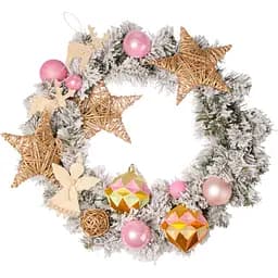 Вінок Novogod'ko Зіркове небо з декором засніжений 35 см (904477)