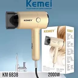 Фен для висушування волосся Kemei KM-6838 дорожній з насадкою складаний 1200 Вт - мініатюра 2