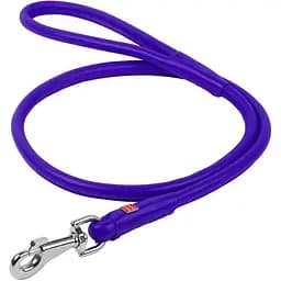 Повідець для собак Waudog Glamour, шкіряний, круглий, 122х0,4 см, фіолетовий