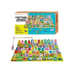 Логічна дерев’яна дошка-сортер WToys