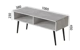 Тумба під ТВ Невада Ferrum-decor 45x100x38 Чорний метал ДСП Бетон 16 мм (FRD-106719) - мініатюра 3