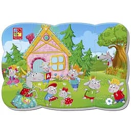 Пазли на магніті Vladi Toys Малюк зможе Вовк і семеро козенят А5 12 елементів (VT3301-06)