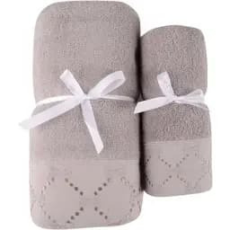 Набір махрових рушників Soho бавовна 35х75 см, 70х140 см Bow Grey (A160071)