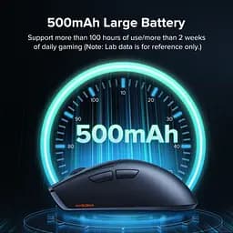 Ігрова бездротова мишка KYSONA M511 / Сенсор PAW3395 / 26000 DPI / Black - мініатюра 4