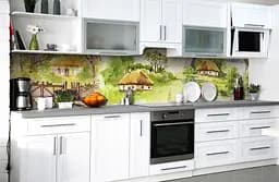 Вініловий кухонний фартух Шевченкова Хата наклейка кухні старе село Архітектура Зелений Happy Pocket Z181737 - мініатюра 5