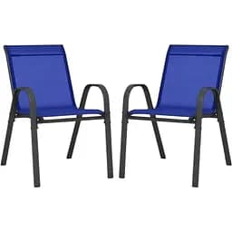 Комплект садових стільців Costway Patio з підлокітниками синій