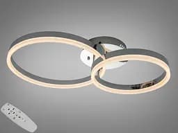 Люстра стельова LED хром 50W два кільця пульт
