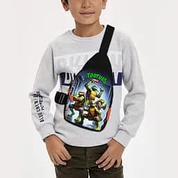 Сумка через плече дитяча Черепашки-ніндзя 29х17 см сумка слінг для хлопчика (02278)