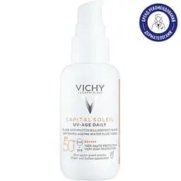 Сонцезахисний невагомий флюїд Vichy Capital Soleil проти ознак фотостаріння шкіри обличчя з універсальним тонуючим пігментом SPF 50+ 40 мл (MB452100) - мініатюра 2