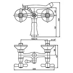 Змішувач для ванни Haiba DOMINOX 142 (HB0066) - мініатюра 2