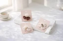 Набір декоративних шпильок бантиків для волосся з мереживом 24 шт.