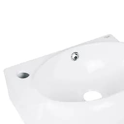 Умивальник Qtap Leo підвісний овальний лівий 430x290x140 мм White + донний клапан PU02O, Білий - мініатюра 5