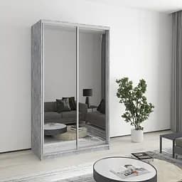 Шкаф-купе двухдверный MebelStar Уни AL 2 Зеркала 120x60x210 см Бетон (MBS-2666)