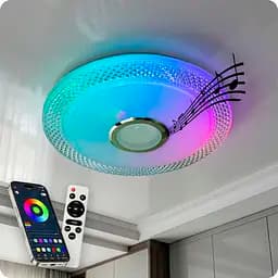 Люстра світлодіодна 517 Dlight RGB з пультом і колонкою 70Вт Білий (02166) - мініатюра 2