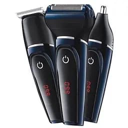 Машинка для стрижки волосся XPRO GM-565 професійна з насадками 3 в 1 синя (TV000303)