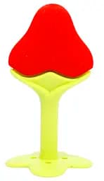 Прорізувач для зубів Lindo Полуниця, силіконовий, червоний з салатовим (LI 320 клуб)